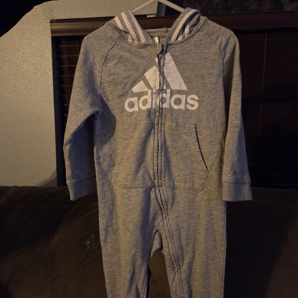 Adidas Kids Gray Bodysuit with Hood